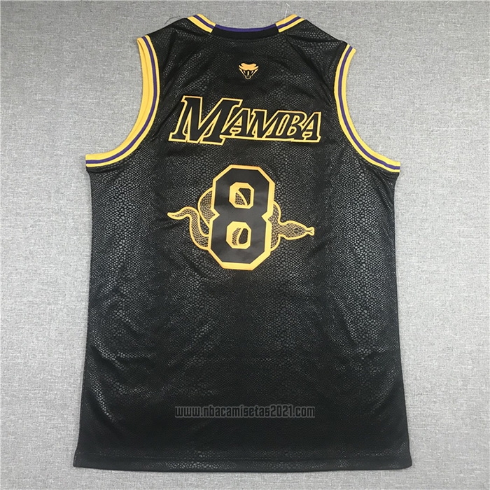 Camiseta Los Angeles Lakers Kobe Bryant #24 8 Black Mamba Negro